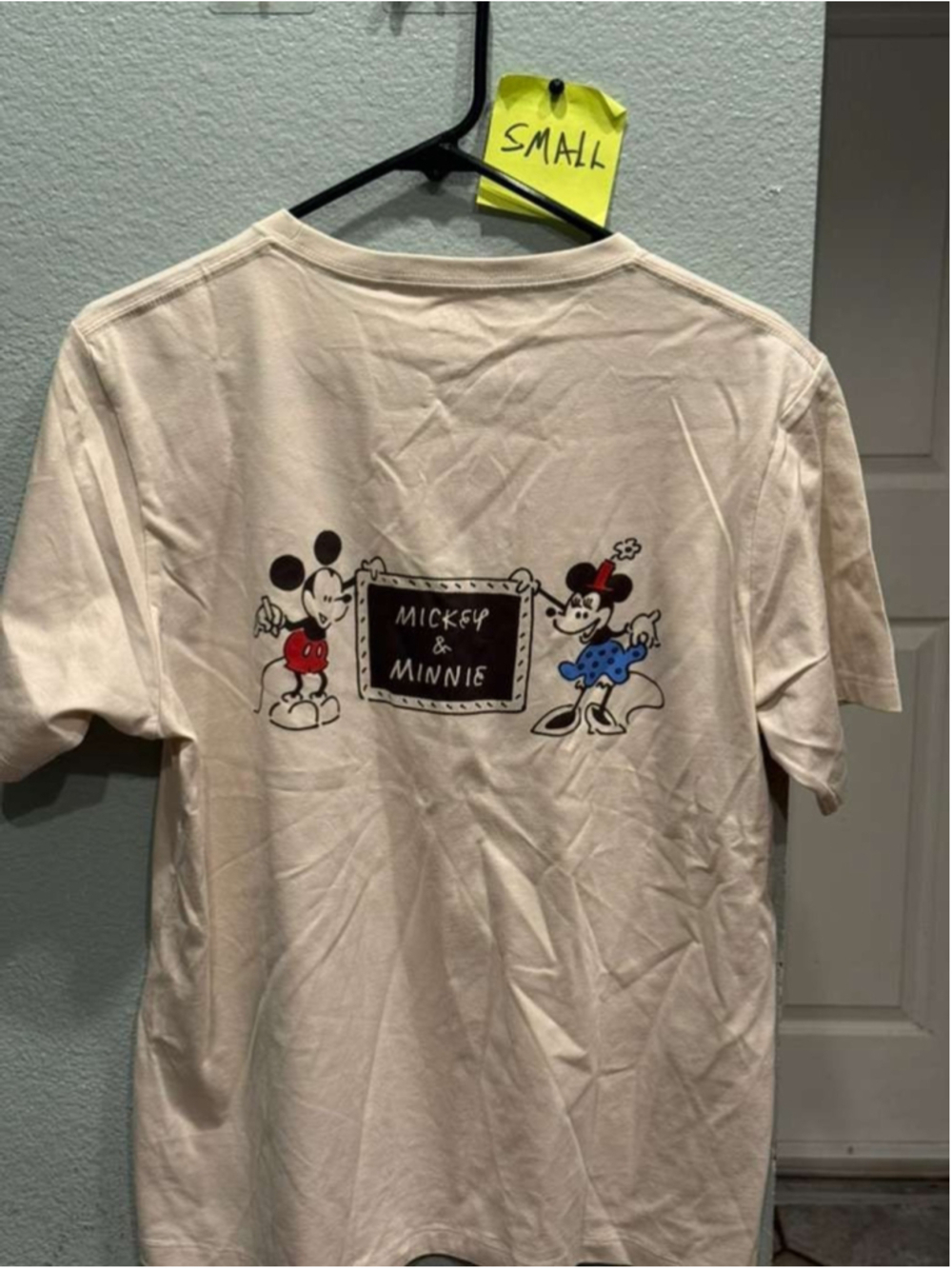 Uniqlo x Yu Nagaba Mickey & Minnie Disney Graphic Tee Cream Women's Small 475332